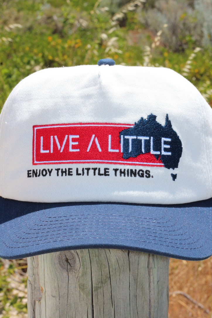 Homeland Cap Live A Little embroidery detail on cotton baseball cap