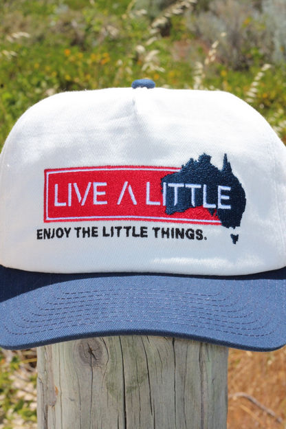 Homeland Cap Live A Little embroidery detail on cotton baseball cap