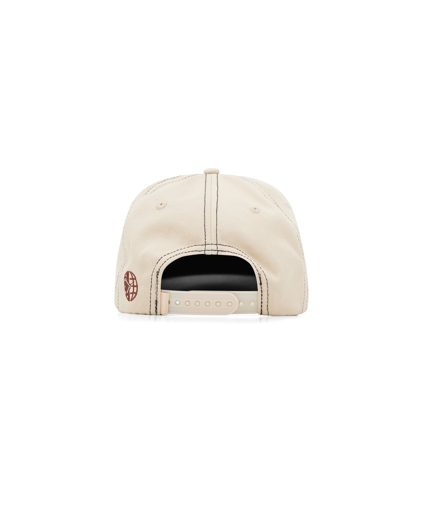 Dead Calm sand 5-panel cap with adjustable strap – back view