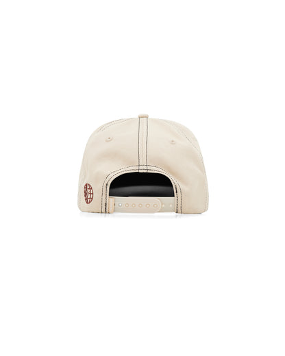 Dead Calm sand 5-panel cap with adjustable strap – back view
