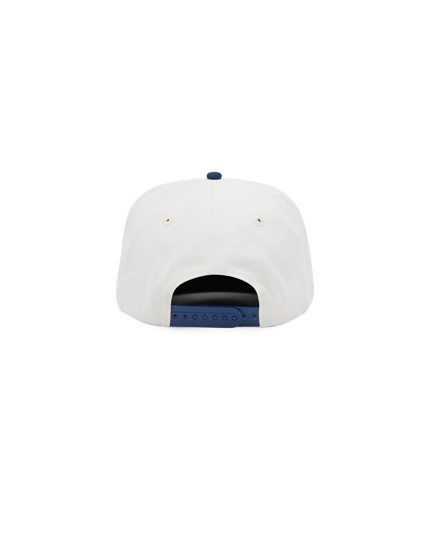 Homeland Cap white and navy 5 panel cap back view