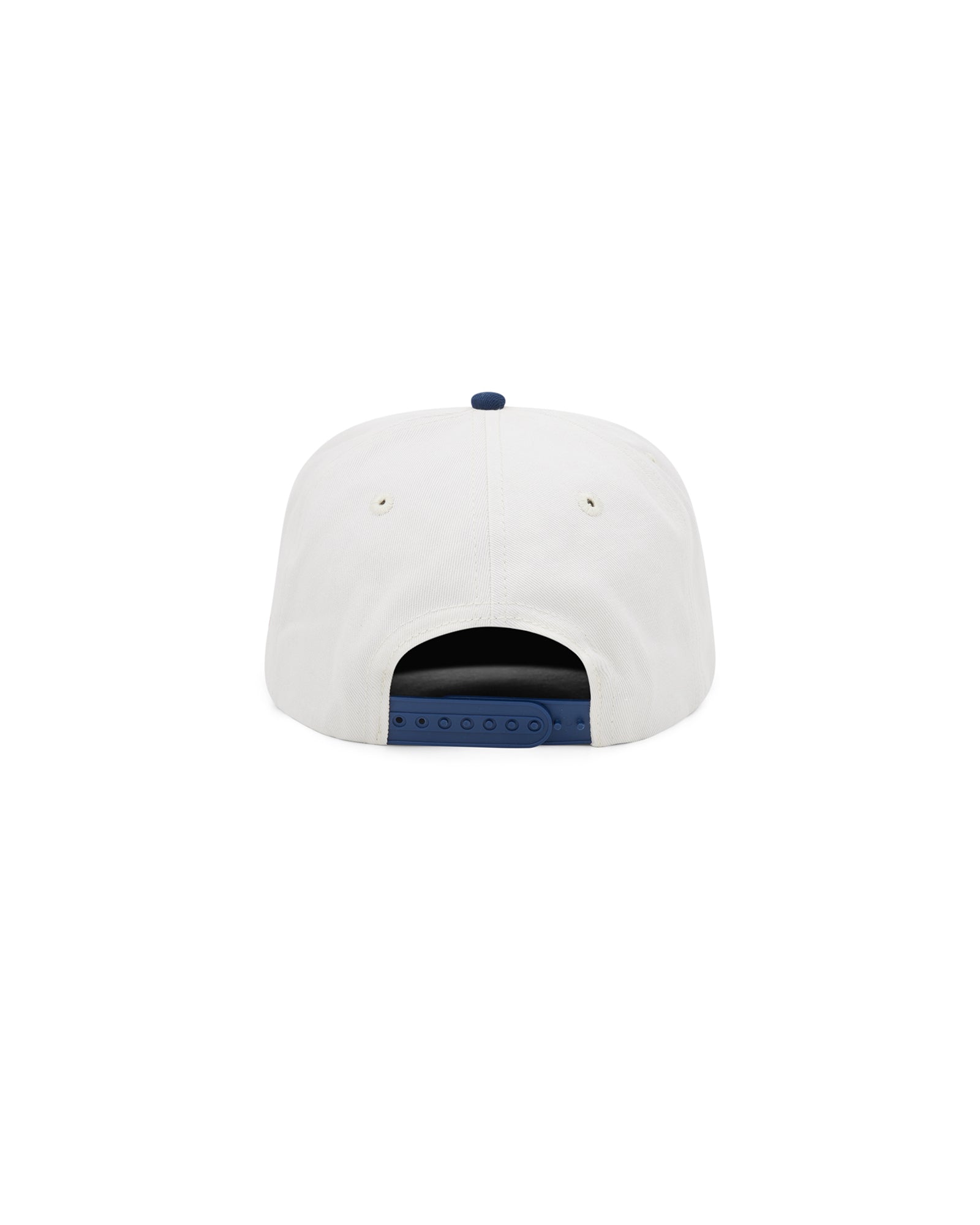 Homeland Cap white and navy 5 panel cap back view