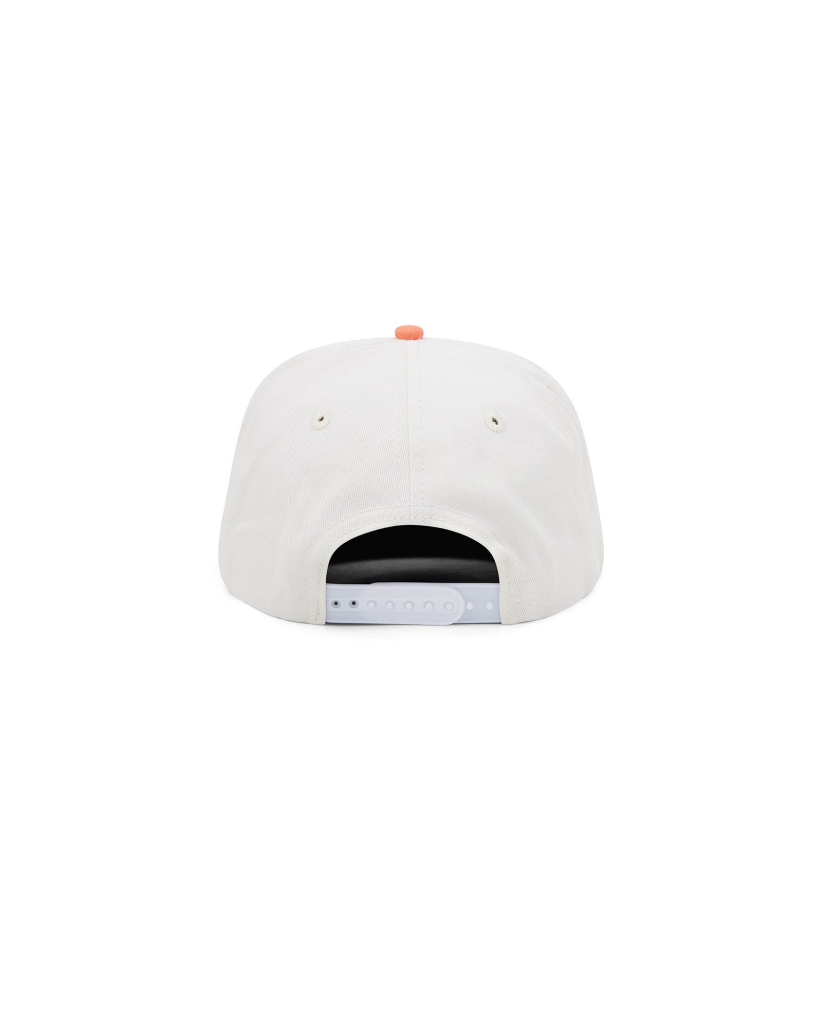 Streaming Life Cap coral and white 5 panel cap back view