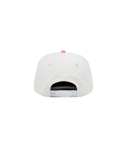 Streaming Life Cap coral and white 5 panel cap back view