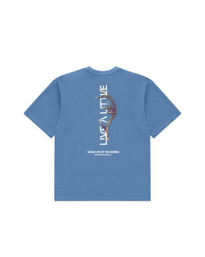 Antler blue heavyweight organic cotton t-shirt back view