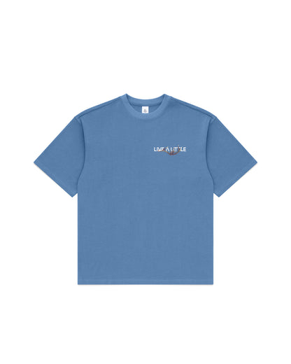 Antler blue heavyweight organic cotton t-shirt front view