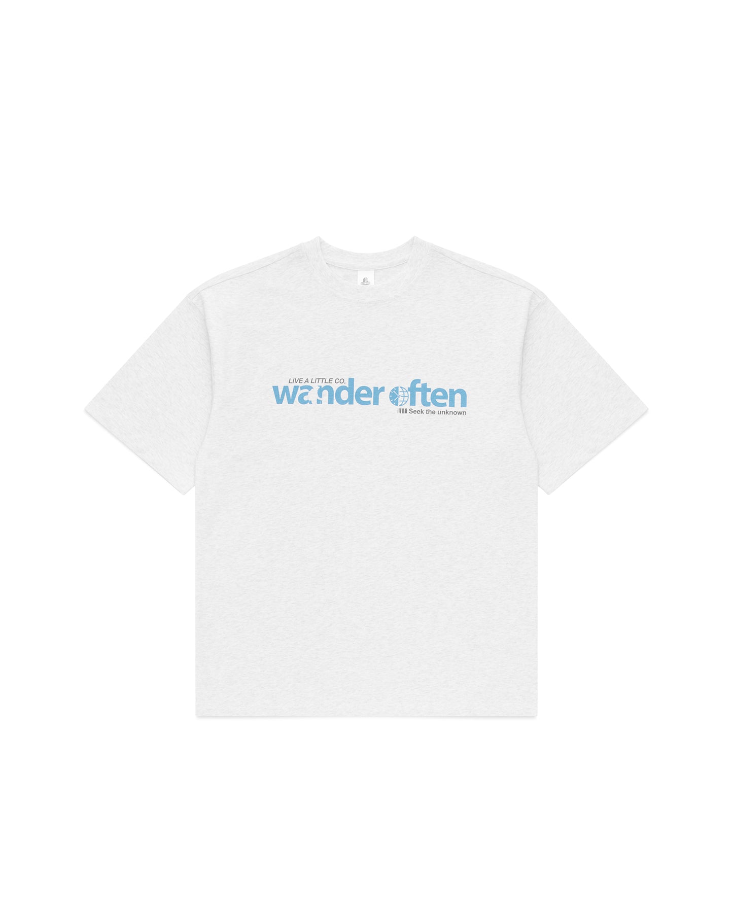 Wander Often white heavyweight organic cotton t-shirt front view