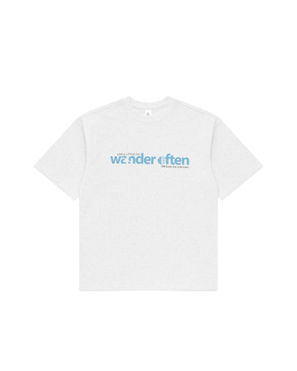 Wander Often white heavyweight organic cotton t-shirt front view