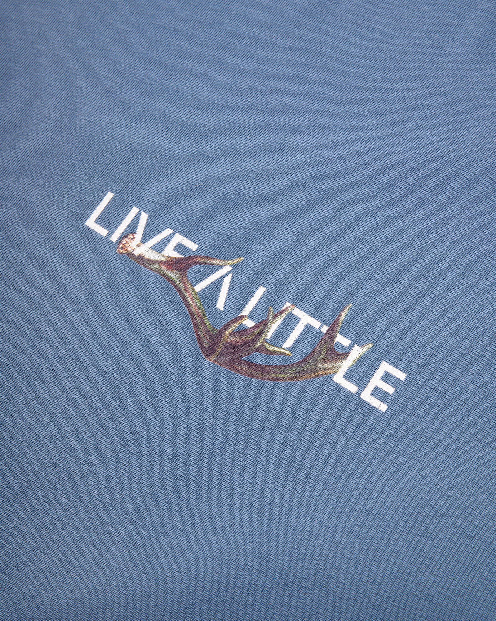 Antler antler graphic detail on blue heavyweight t-shirt