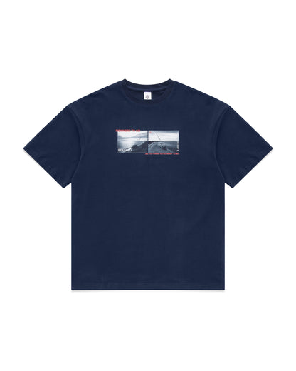 Beached navy relaxed fit heavyweight t-shirt front view